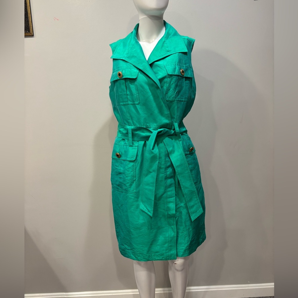 Rickie Freeman Metallic Green Teri Jon Dress